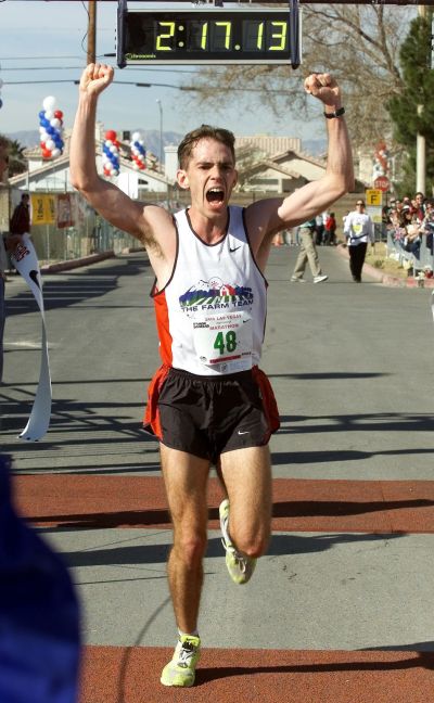 Winning the 2000 Las Vegas
International marathon.
